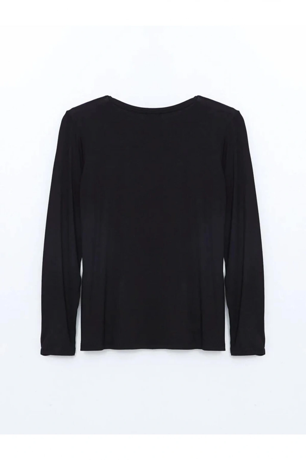 LCWAIKIKI Classic Siyah Bisiklet Yaka Kadın Tişört