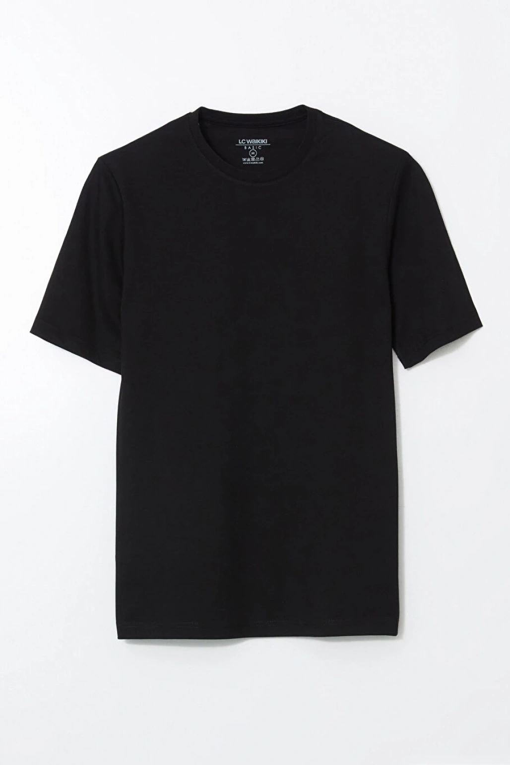 LCWAIKIKI Classic Siyah Bisiklet Yaka Penye Erkek Tişört
