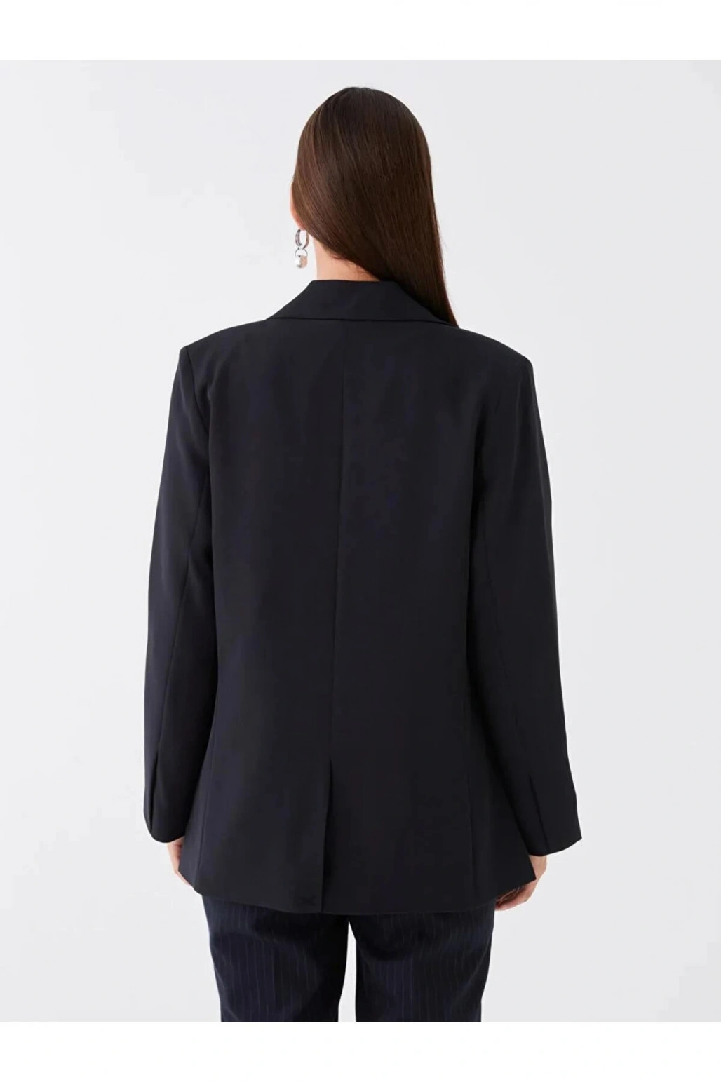 LCWAIKIKI Classic Siyah Krep Kadın Blazer Ceket