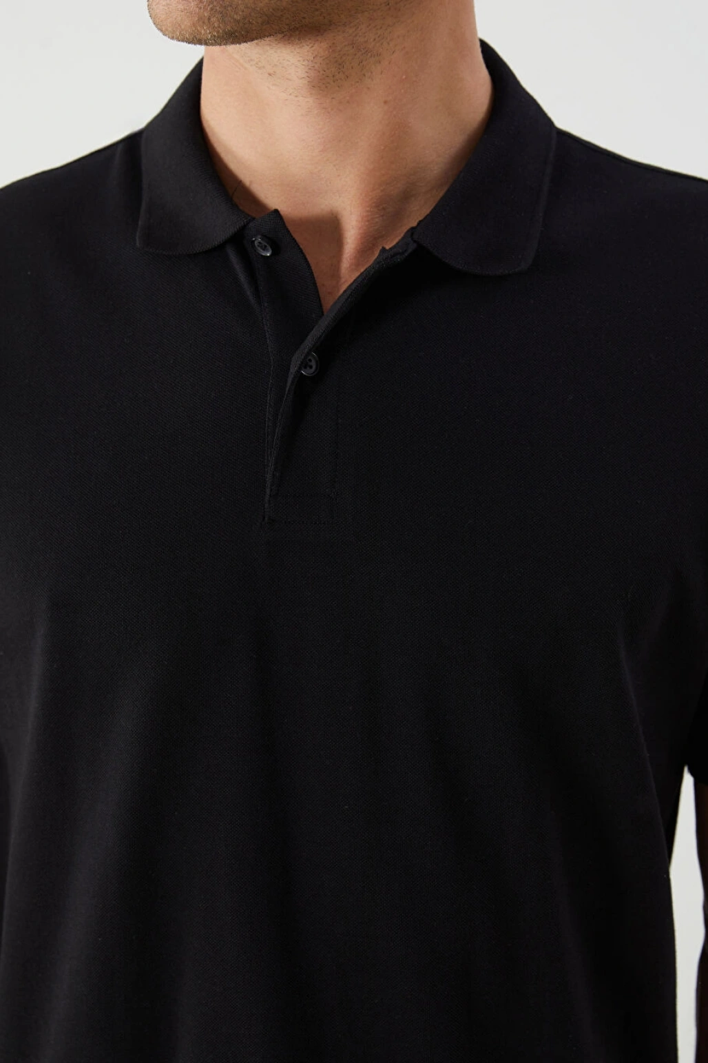 LCWAIKIKI Classic Siyah Polo Yaka Kısa Kollu Pike Erkek Tişört