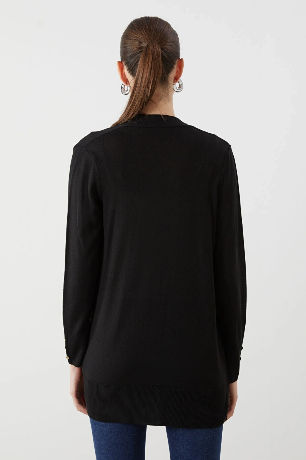 LCWAIKIKI Classic Siyah Şal Yaka Kadın Triko Hırka