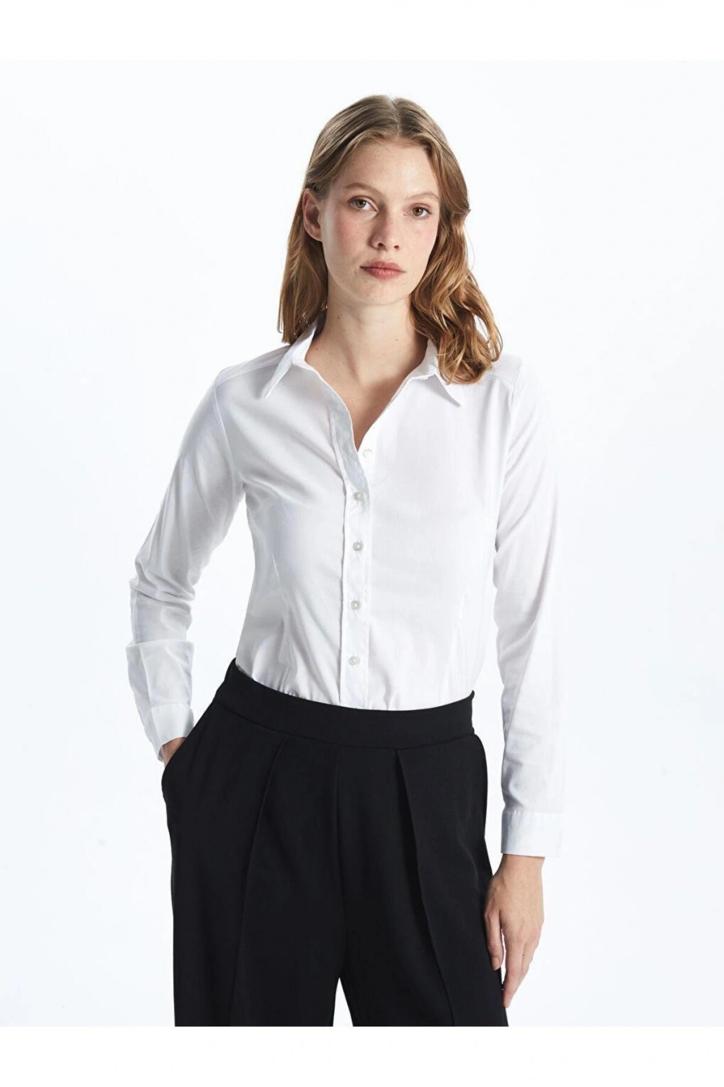 LCWAIKIKI Classic Uzun Kollu Poplin Kadın Gömlek