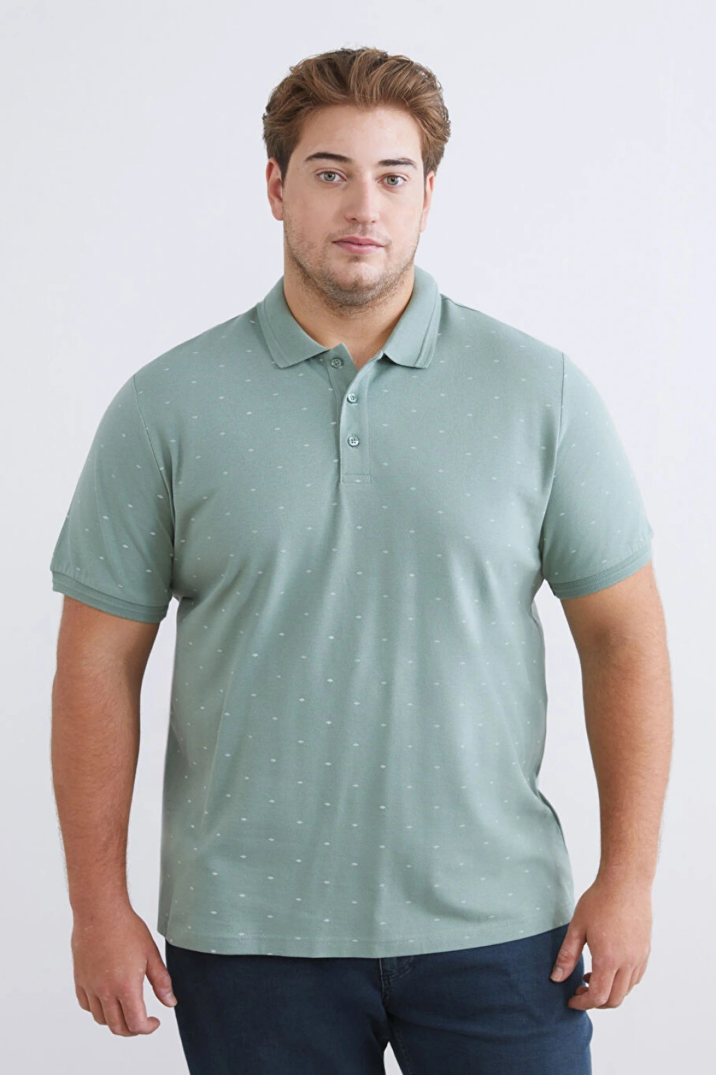 LCWAIKIKI Classic Yeşil Polo Yaka Desenli Pike Erkek Tişört