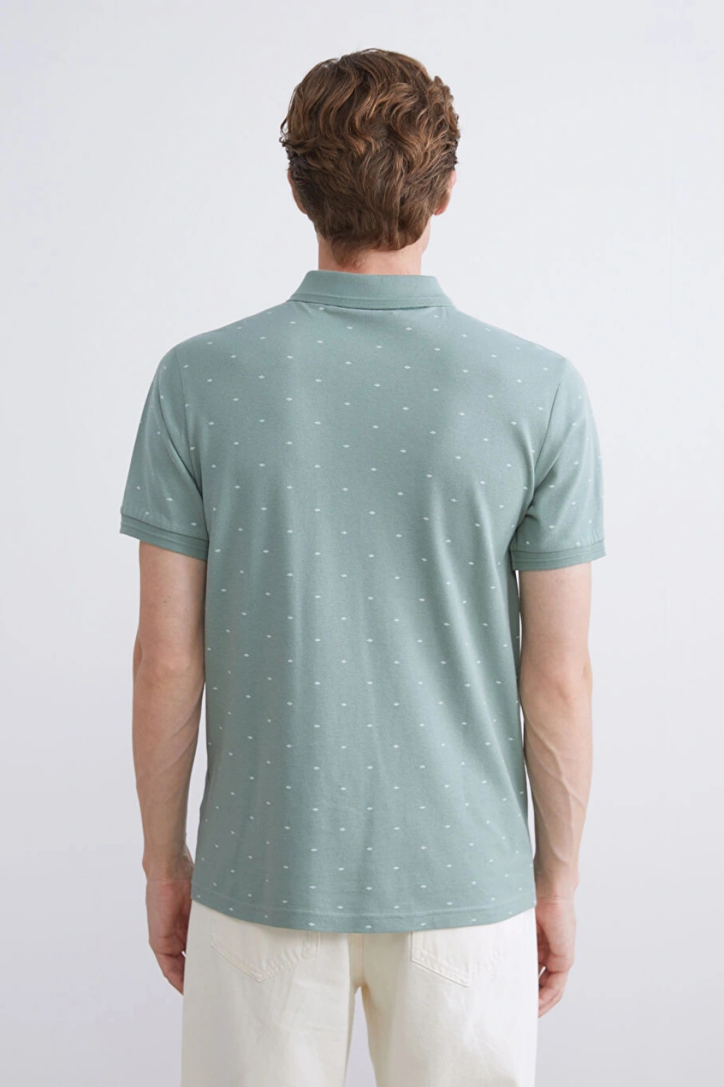 LCWAIKIKI Classic Yeşil Polo Yaka Desenli Pike Erkek Tişört