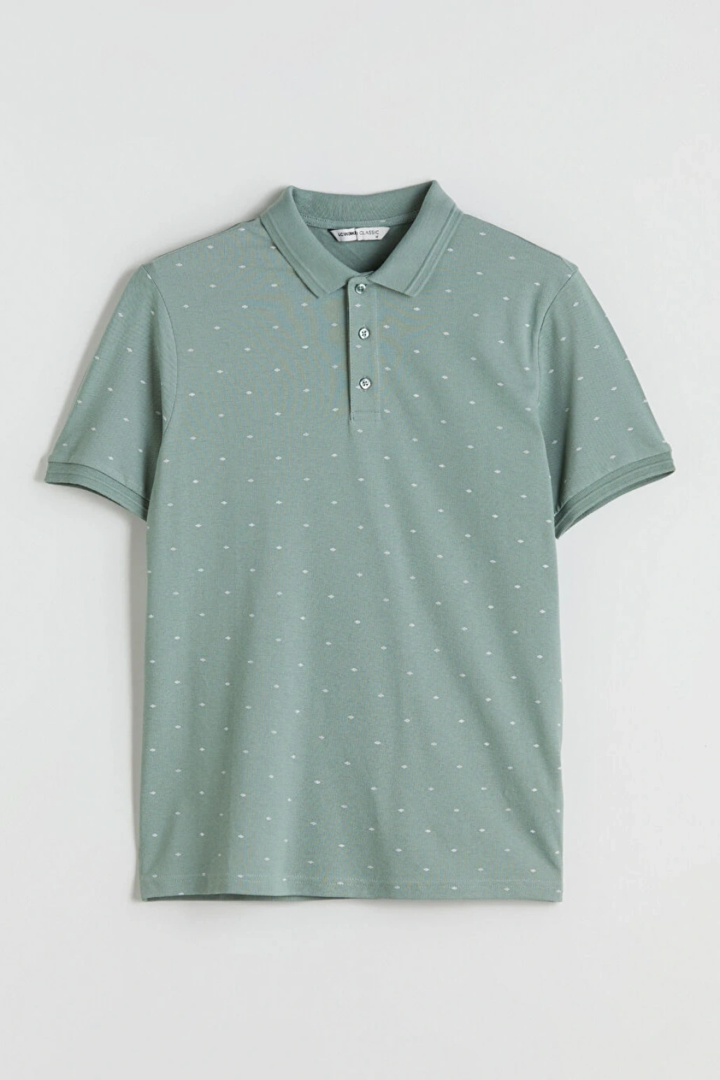 LCWAIKIKI Classic Yeşil Polo Yaka Desenli Pike Erkek Tişört