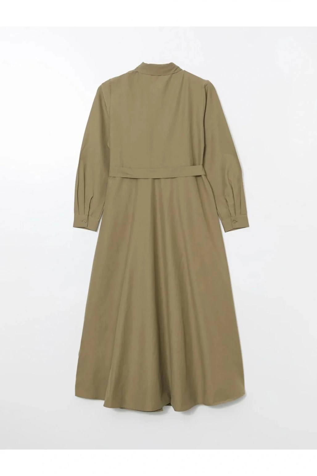 LCWAIKIKI Classic Yeşil Poplin Kadın Gömlek Elbise