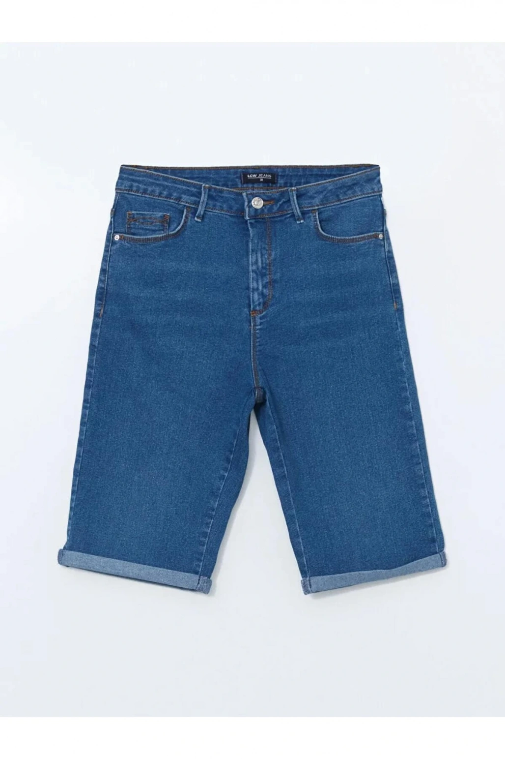 LCWAIKIKI ClassicIndigo Dar Fit Kadın Jean Şort