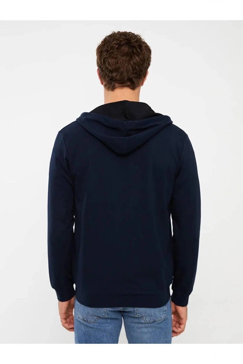 LCWAIKIKI ClassicLacivert Kapüşonlu Uzun Kollu Erkek Spor Hırka