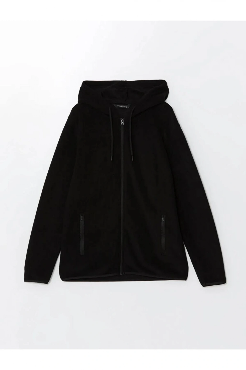 LCWAIKIKI ClassicSiyah Kapüşonlu Uzun Kollu Erkek Fermuarlı Sweatshirt