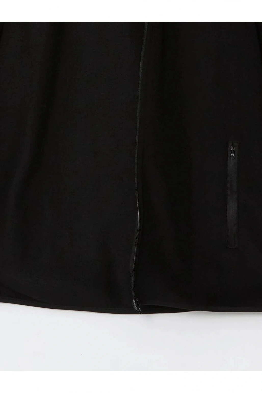 LCWAIKIKI ClassicSiyah Kapüşonlu Uzun Kollu Erkek Fermuarlı Sweatshirt