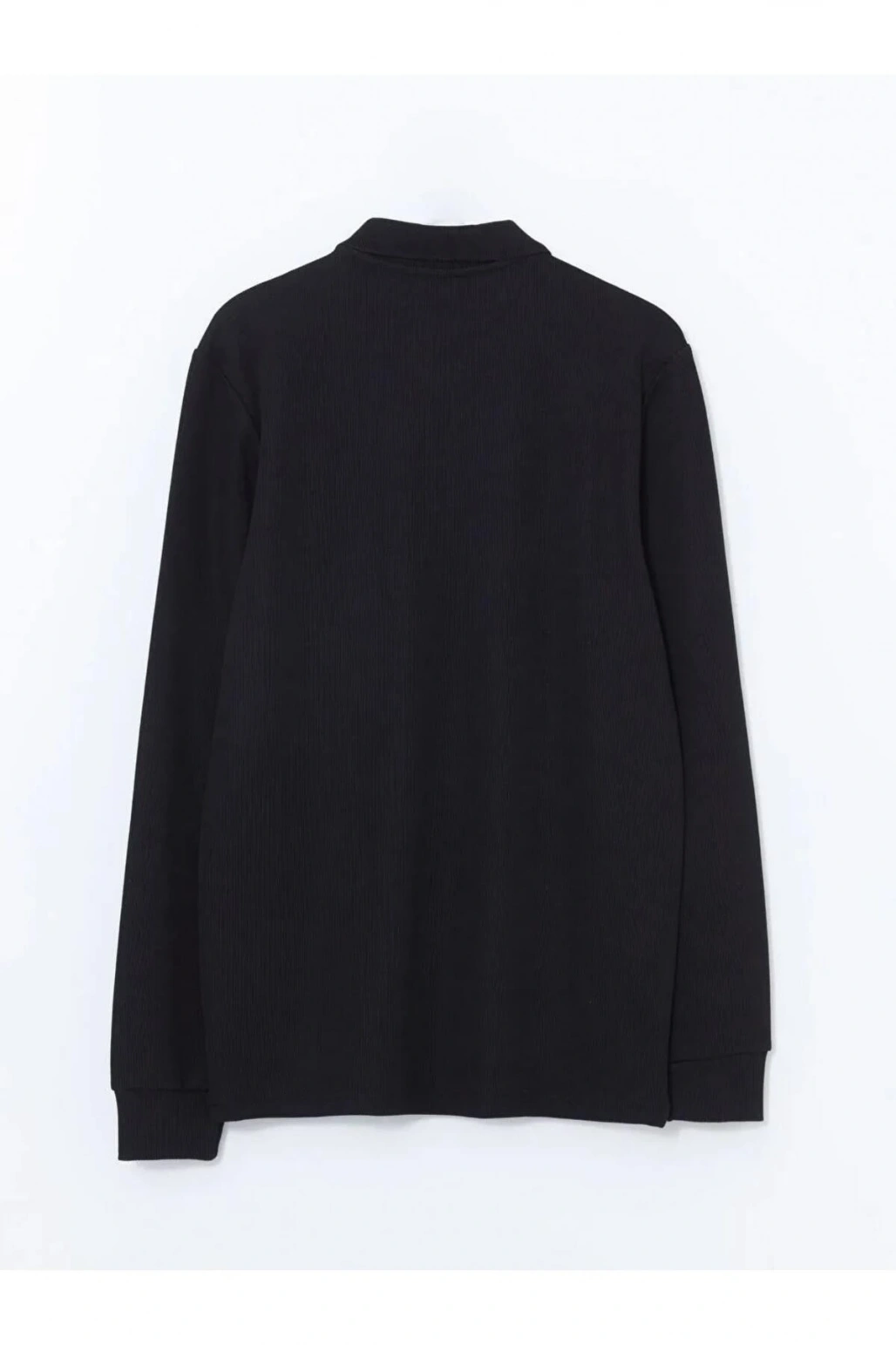 LCWAIKIKI ClassicSiyah Polo Yaka Uzun Kollu Erkek Sweatshirt