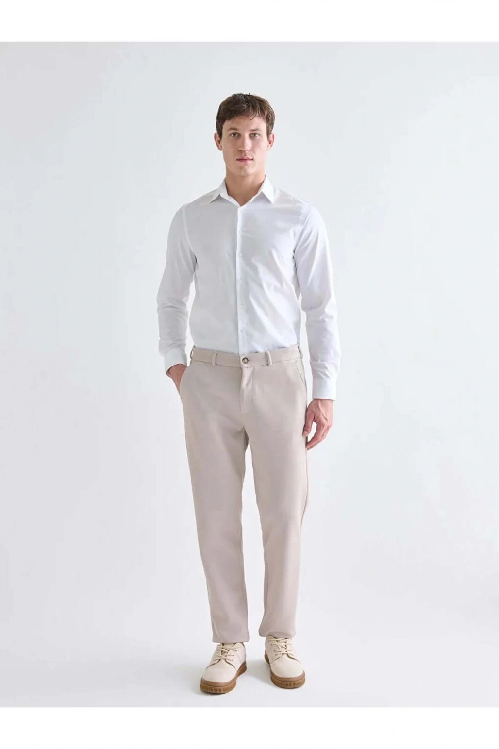 LCWAIKIKI Formal Slim Fit Uzun Kollu Gabardin Erkek Gömlek-9