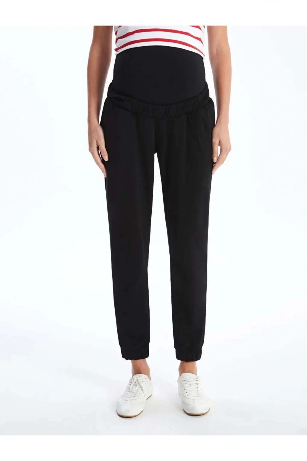 LCWAIKIKI Maternity Siyah Karın Panelli Düz Hamile Jogger Eşofman Altı