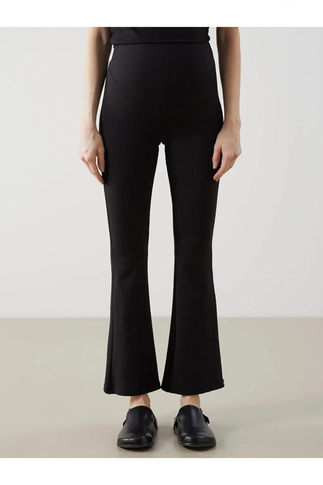 LCWAIKIKI Maternity Siyah Karın Panelli İspanyol Paça Hamile Tayt Pantolon