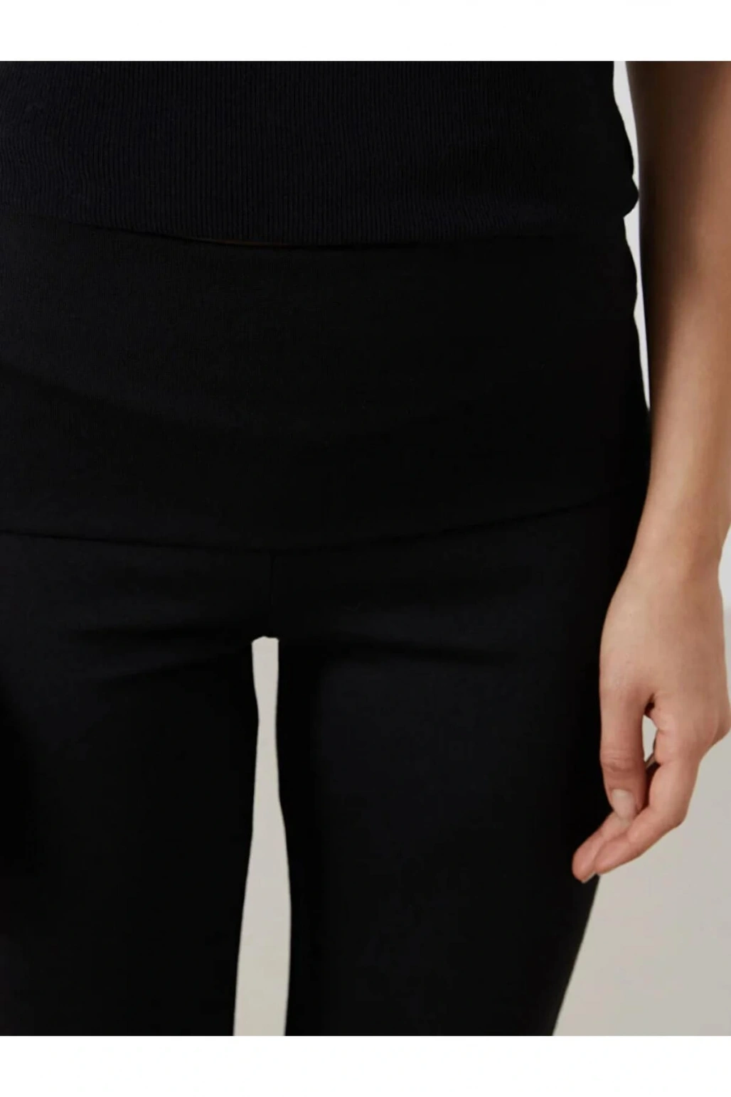 LCWAIKIKI Maternity Siyah Karın Panelli İspanyol Paça Hamile Tayt Pantolon