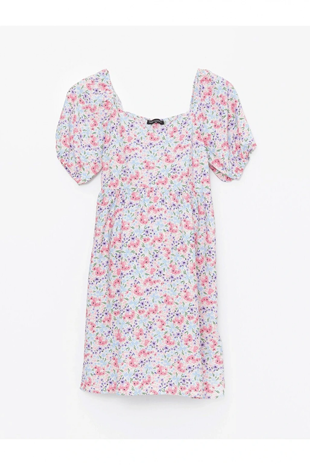 LCWAIKIKI Maternity V Yaka Çiçekli Kısa Kollu Hamile Elbise