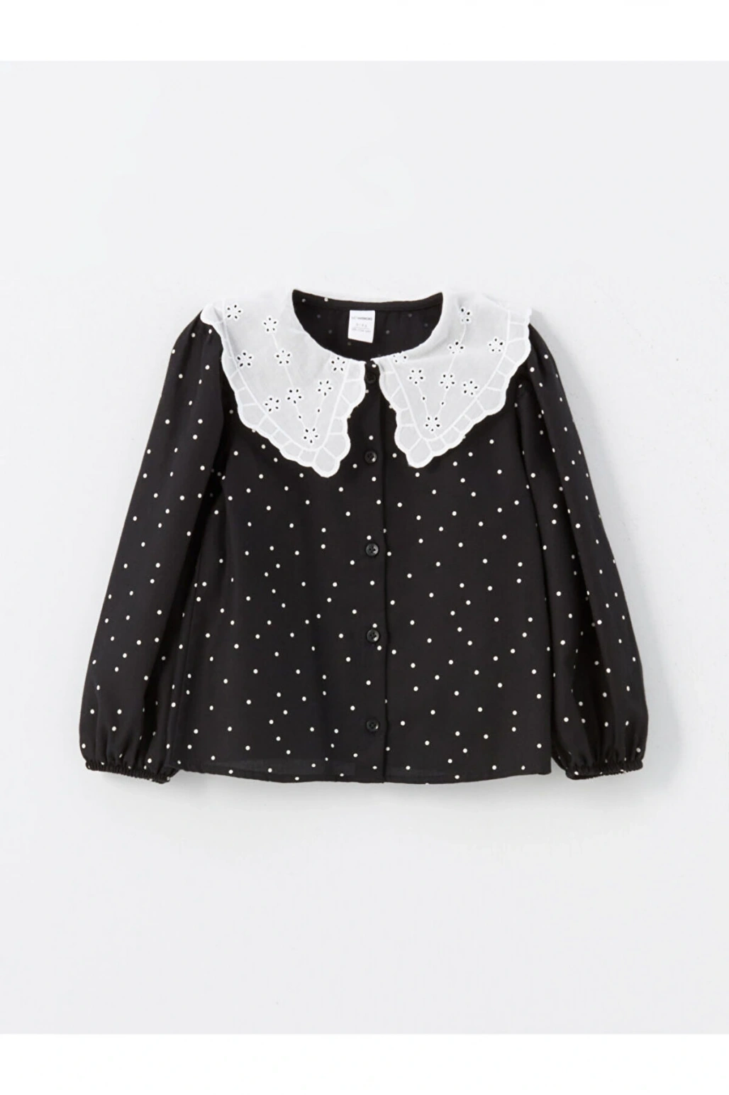 Lcwk Bebe Yaka Uzun Kollu Nakışlı Kız Çocuk Gömlek