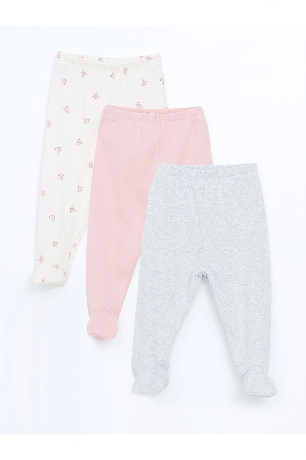 LCWK Beli Lastikli Kız Bebek Pantolon 3lü