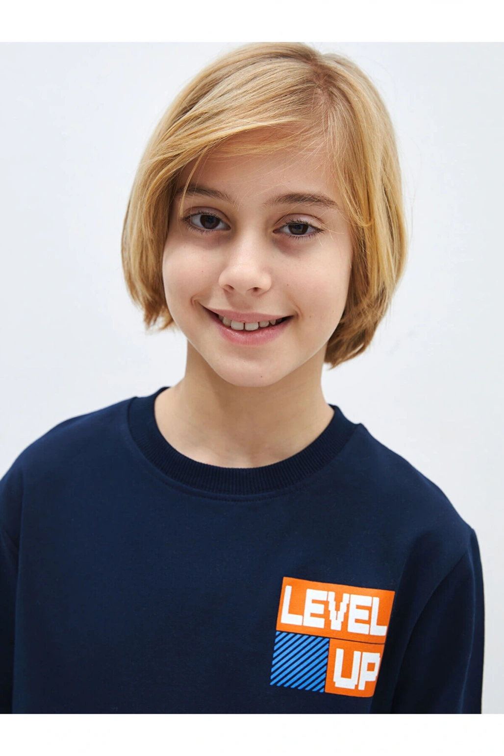 Lcwk Bisiklet Yaka Baskılı Uzun Kollu Erkek Çocuk Sweatshirt