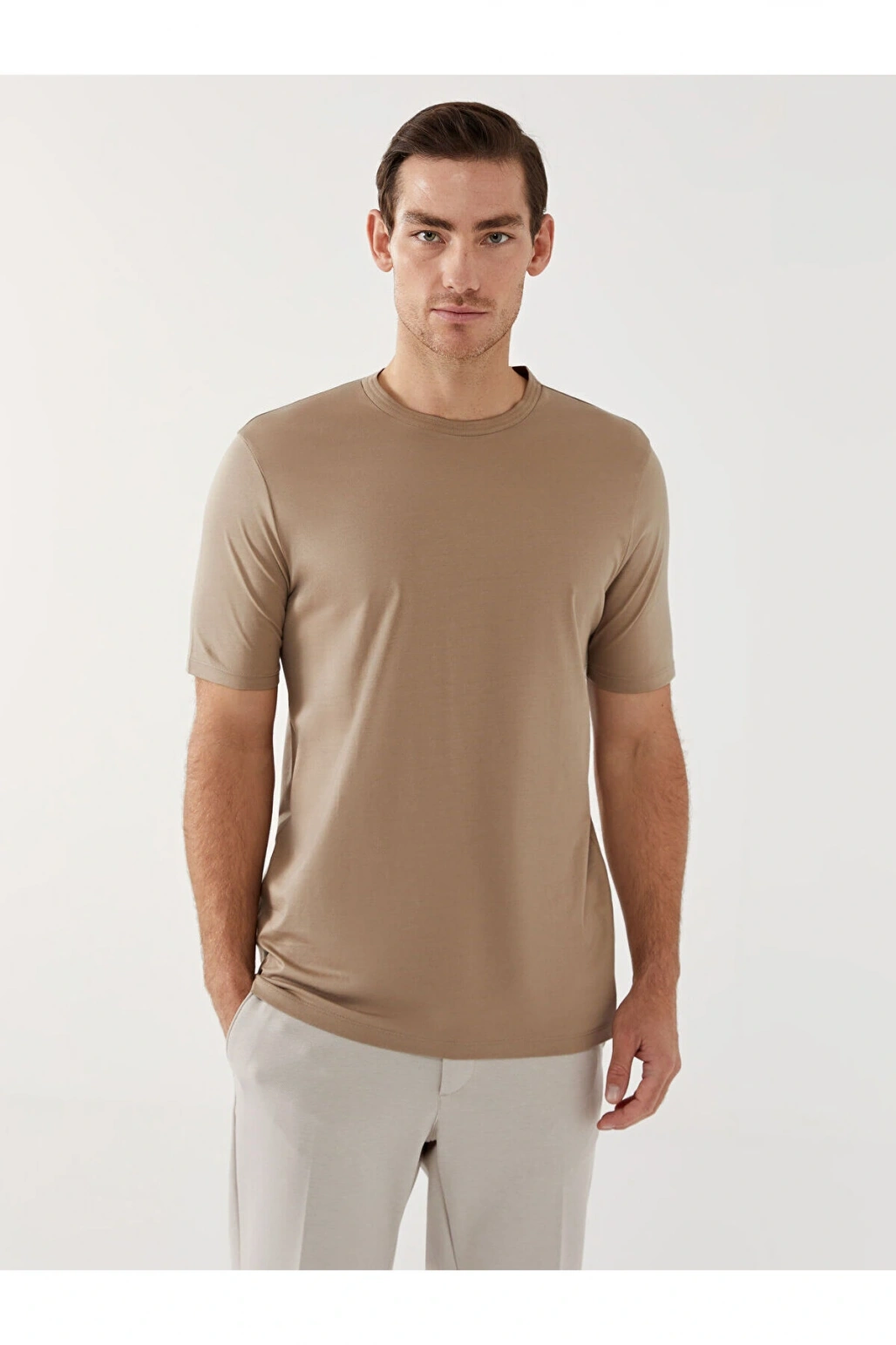 Lcwk Bisiklet Yaka Kısa Kollu Penye Erkek Tişört