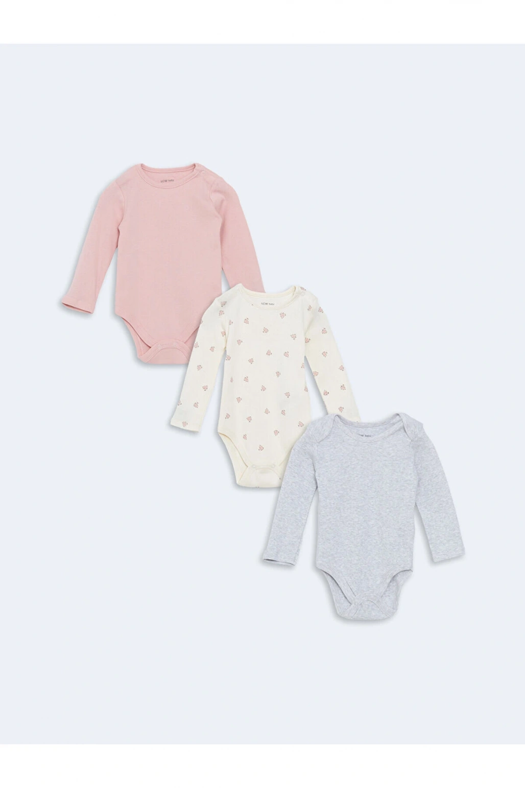 Lcwk Bisiklet Yaka Kız Bebek Çıtçıtlı Body 3lü