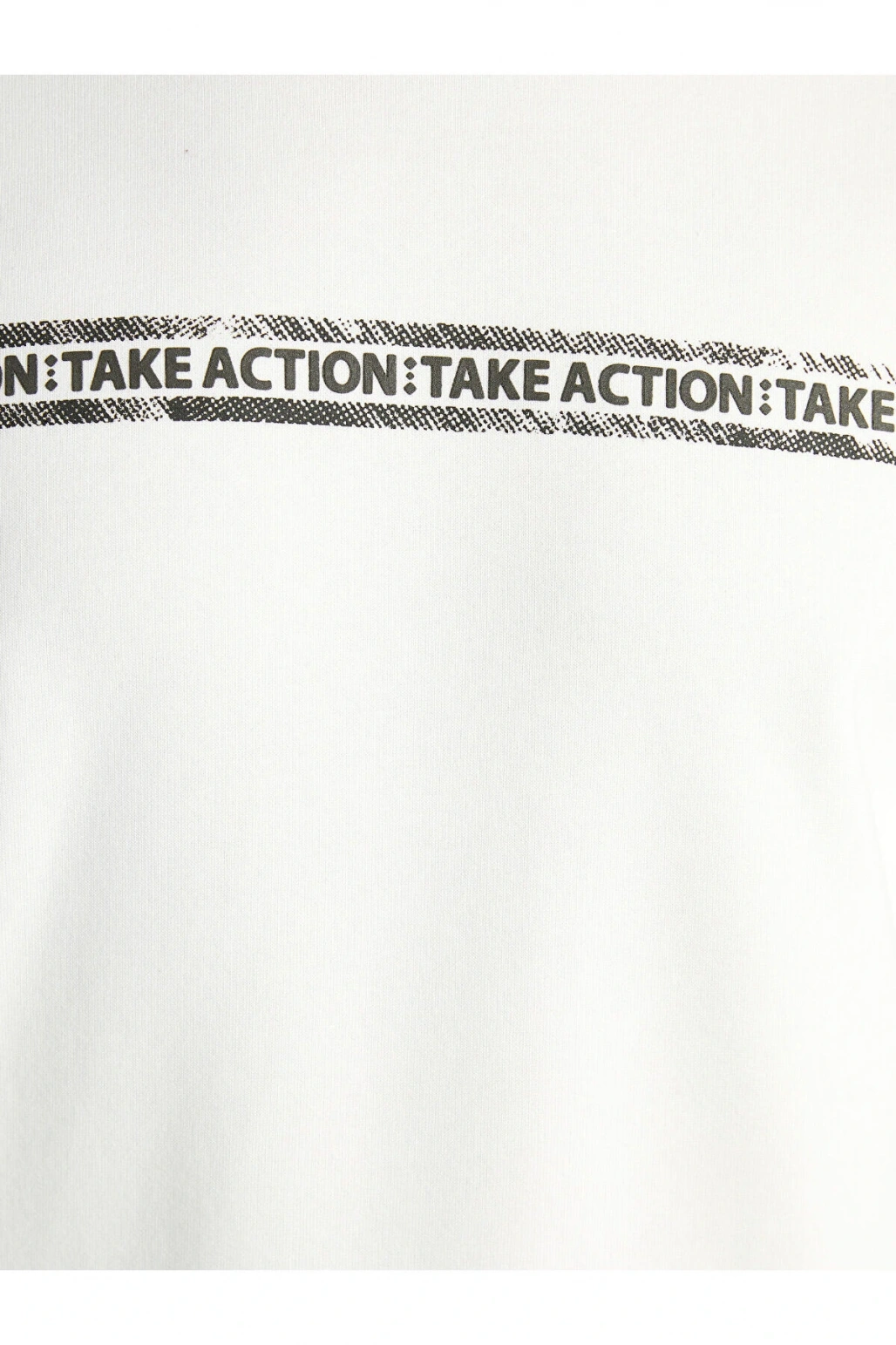 Lcwk Bisiklet Yaka Uzun Kollu Baskılı Erkek Kalın Sweatshirt