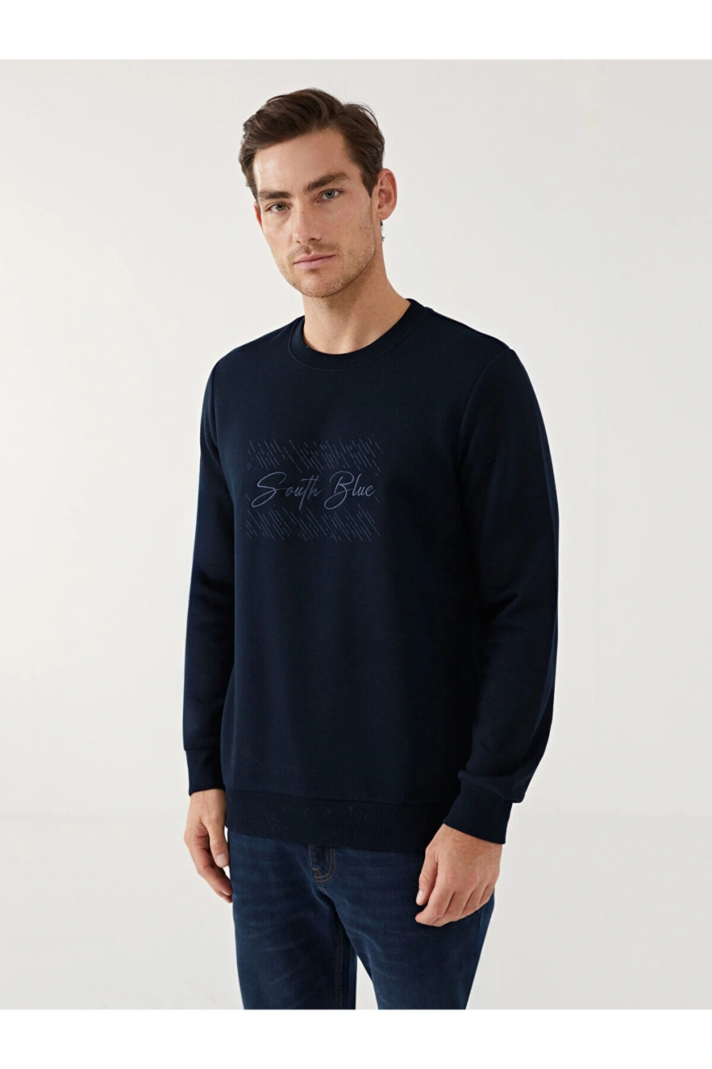 LCW Bisiklet Yaka Uzun Kollu Erkek Sweatshirt