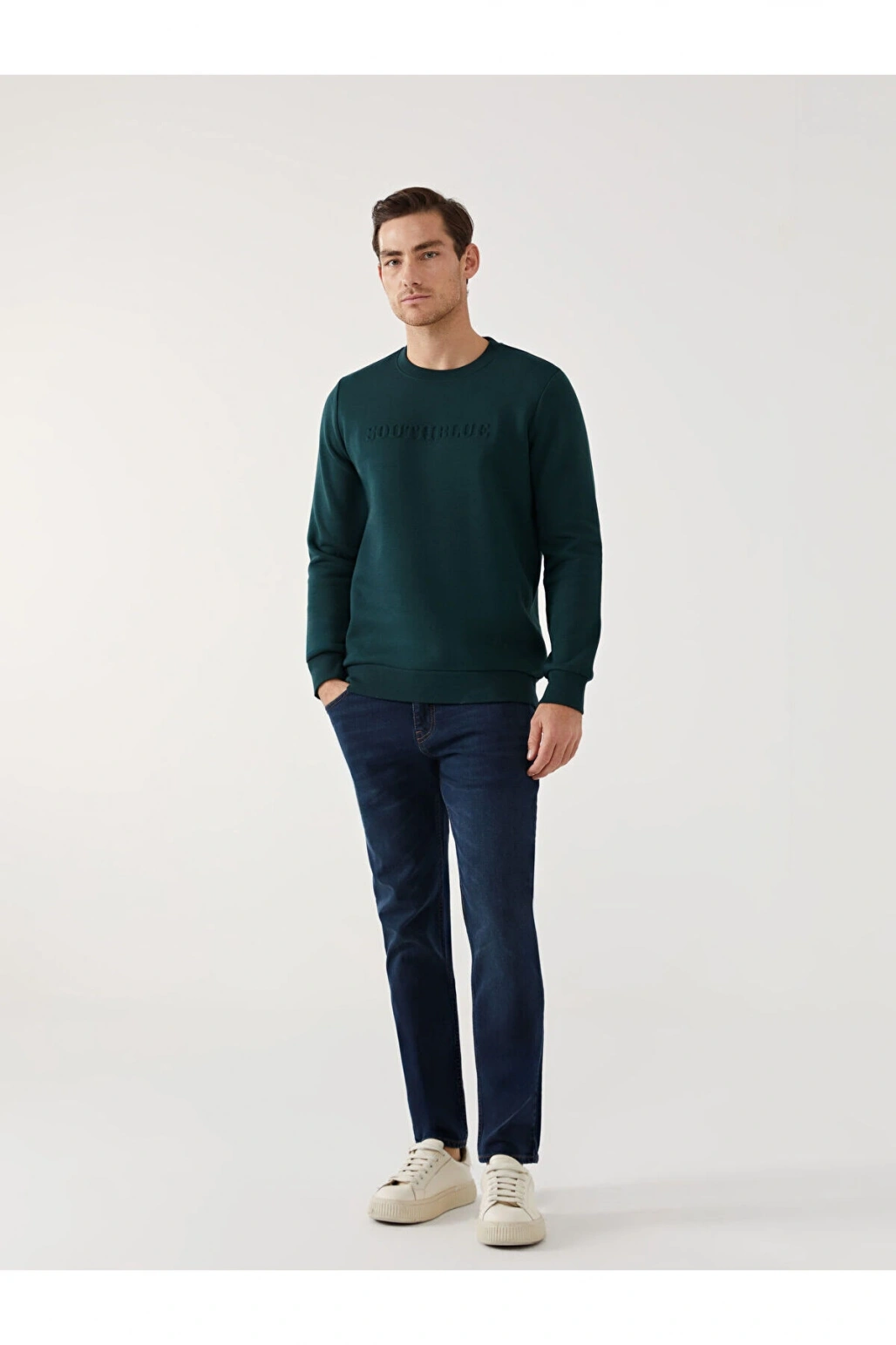 LCWK Bisiklet Yaka Uzun Kollu Erkek Sweatshirt