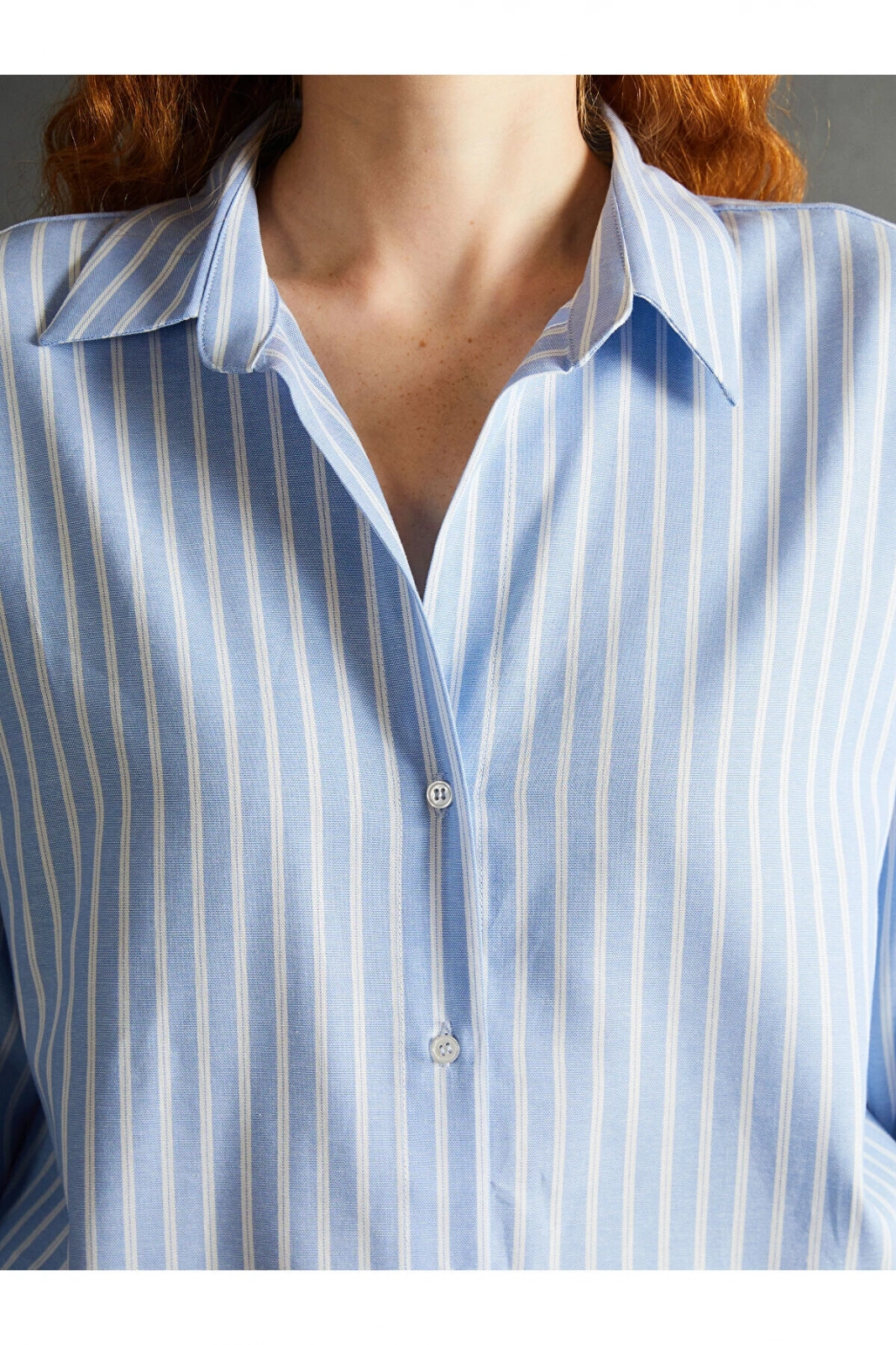 Lcwk Çizgili Oversize Kadın Gömlek