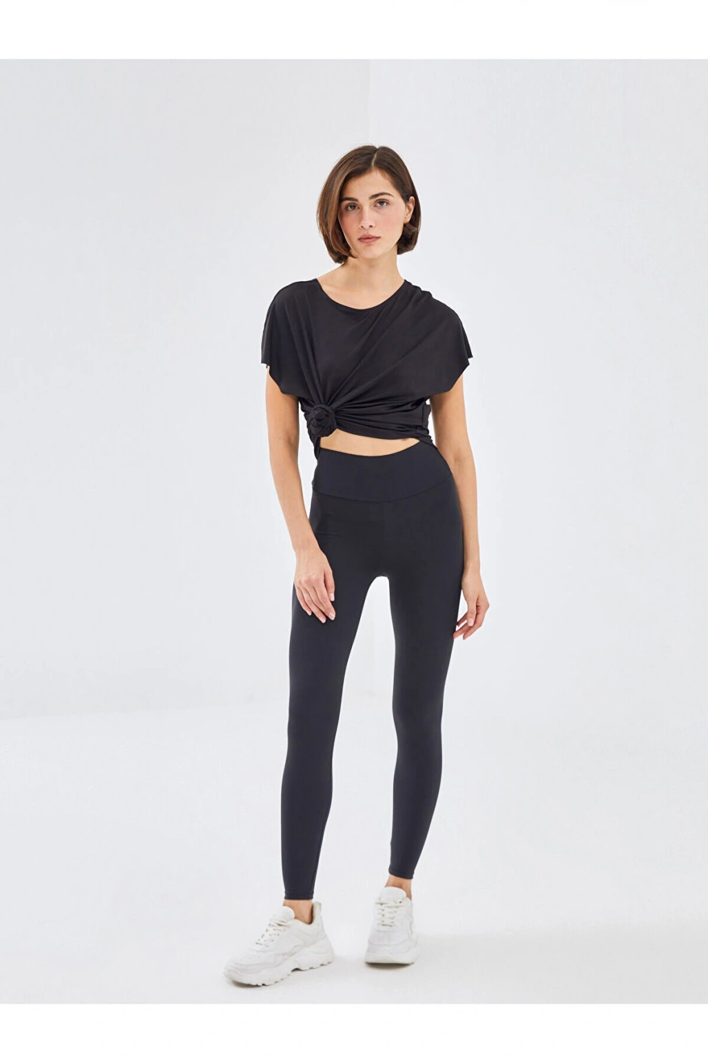 Lcwk Kadın Beli Lastikli Ekstra Dar Fit Düz Tayt