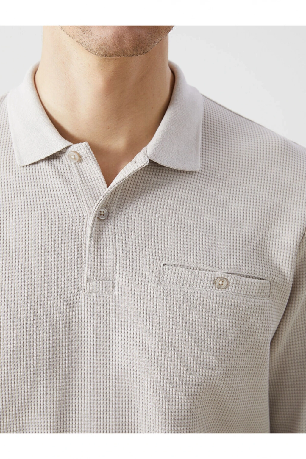 Lcwk Polo Yaka Uzun Kollu Erkek Sweatshirt