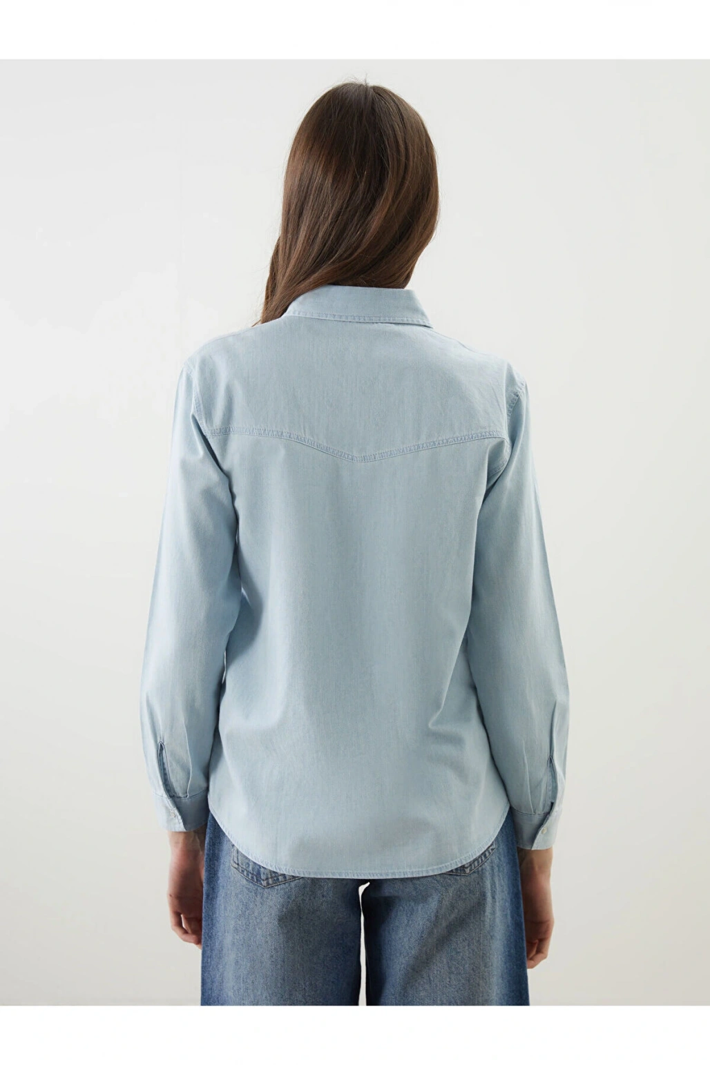 Loose Fit Kadın Jean Gömlek