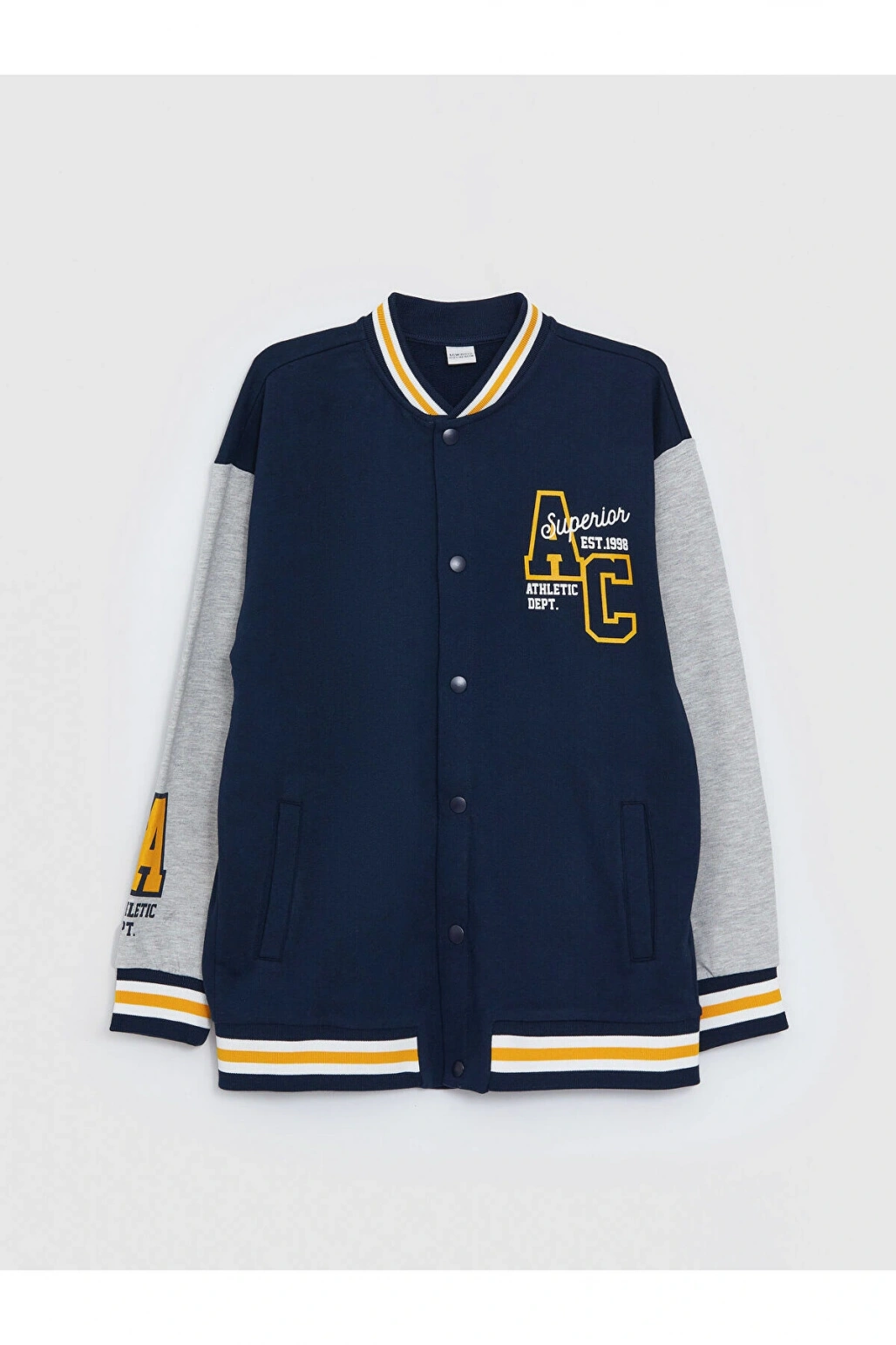 Lw - Baskılı Uzun Kollu Erkek Çocuk Kolej Ceket