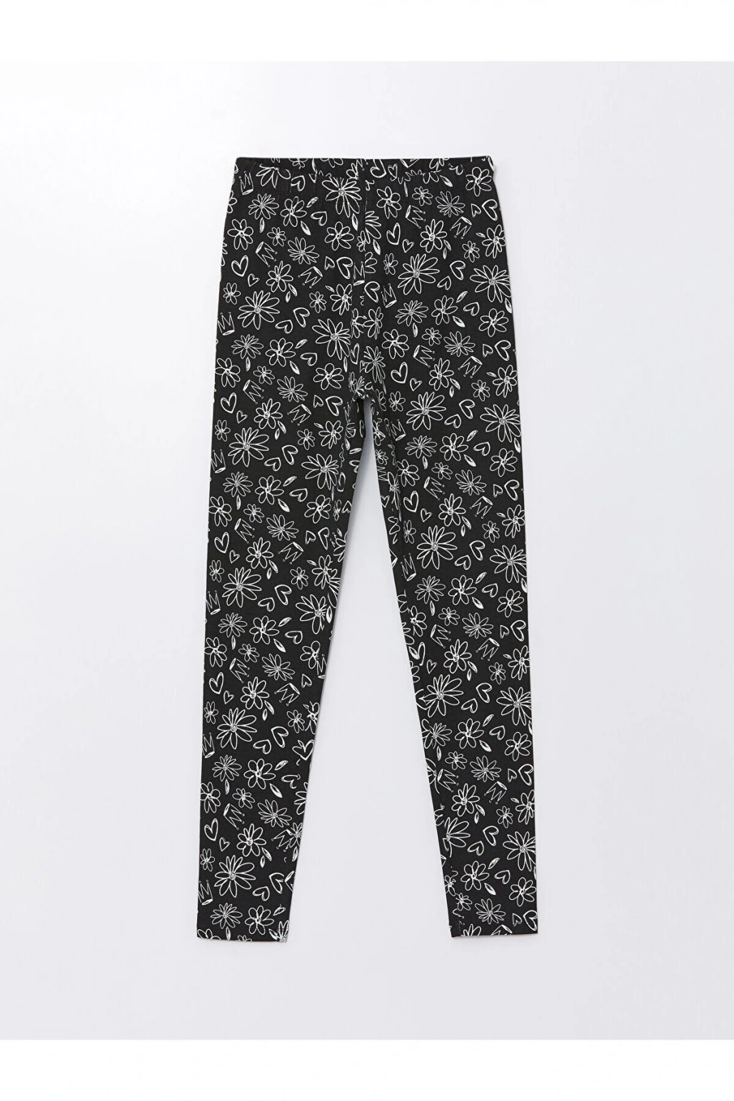 Lw - Beli Lastikli Çiçekli Kız Çocuk Tayt