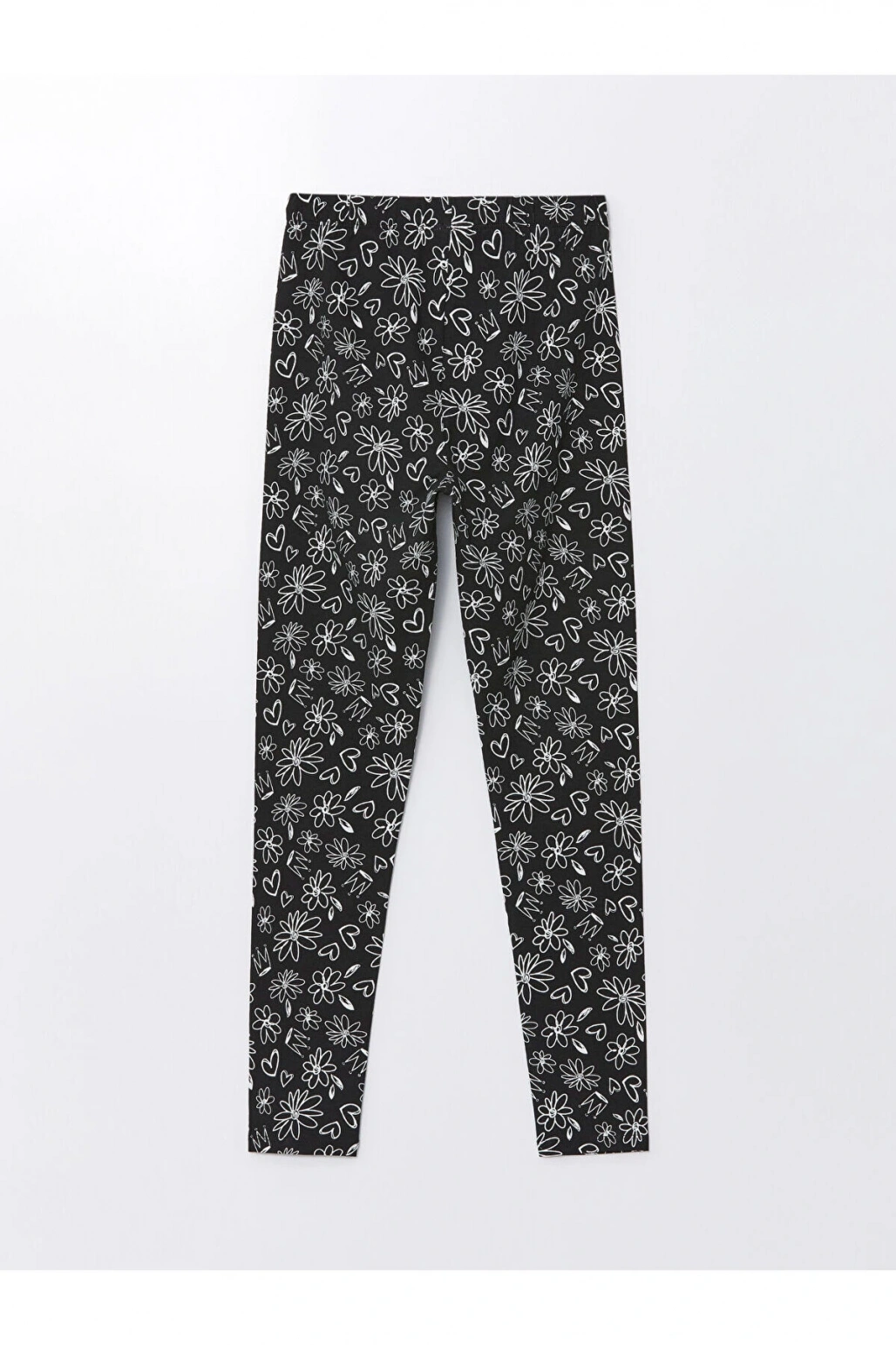 Lw - Beli Lastikli Çiçekli Kız Çocuk Tayt