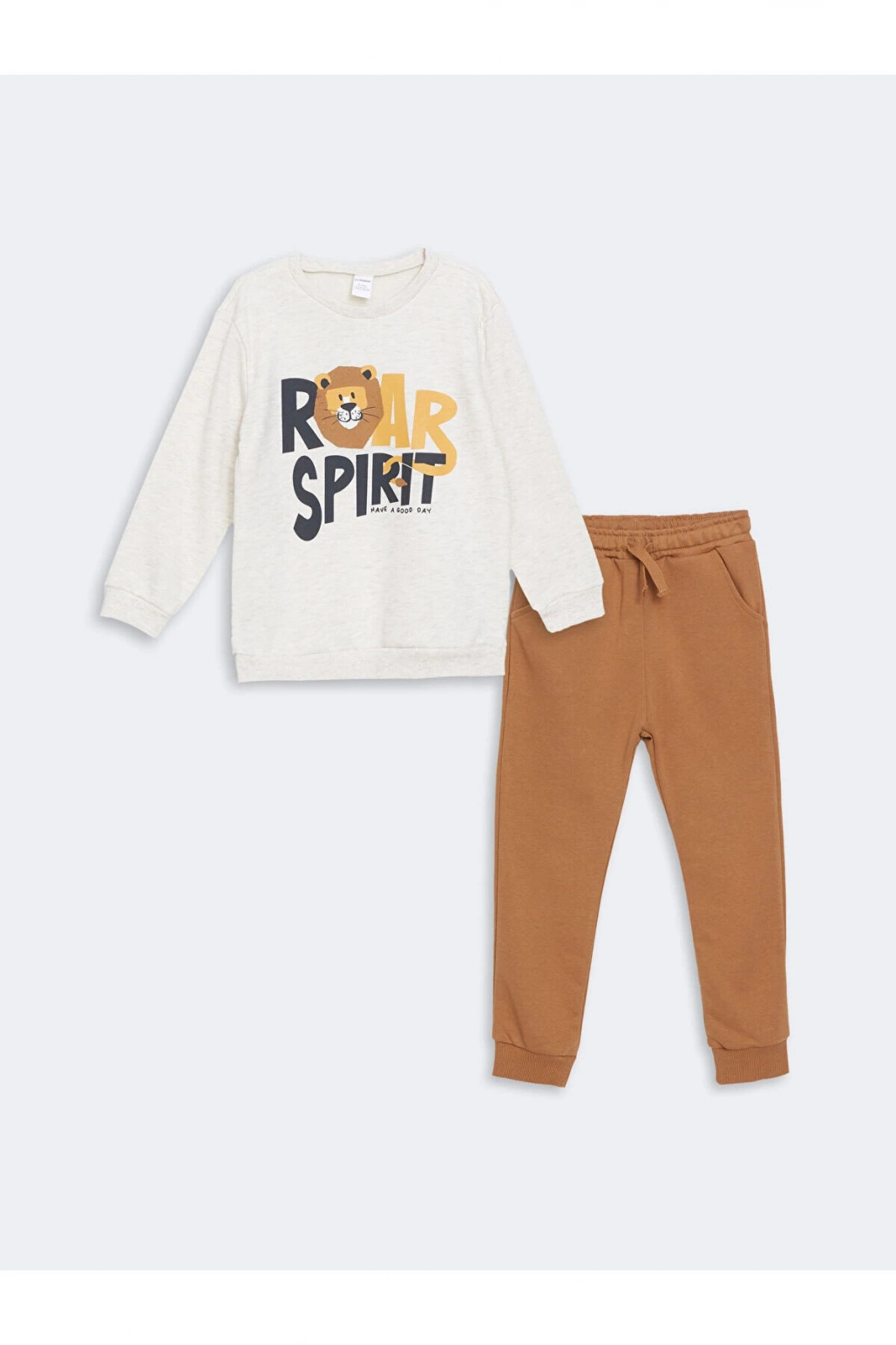 Lw - Bisiklet Yaka Baskılı Erkek Bebek Sweatshirt Ve Eşofman Alt 2li