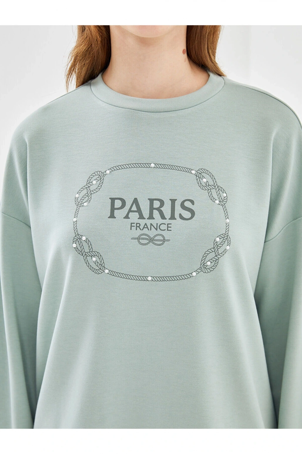 Lw - Bisiklet Yaka Baskılı Kadın Tunik