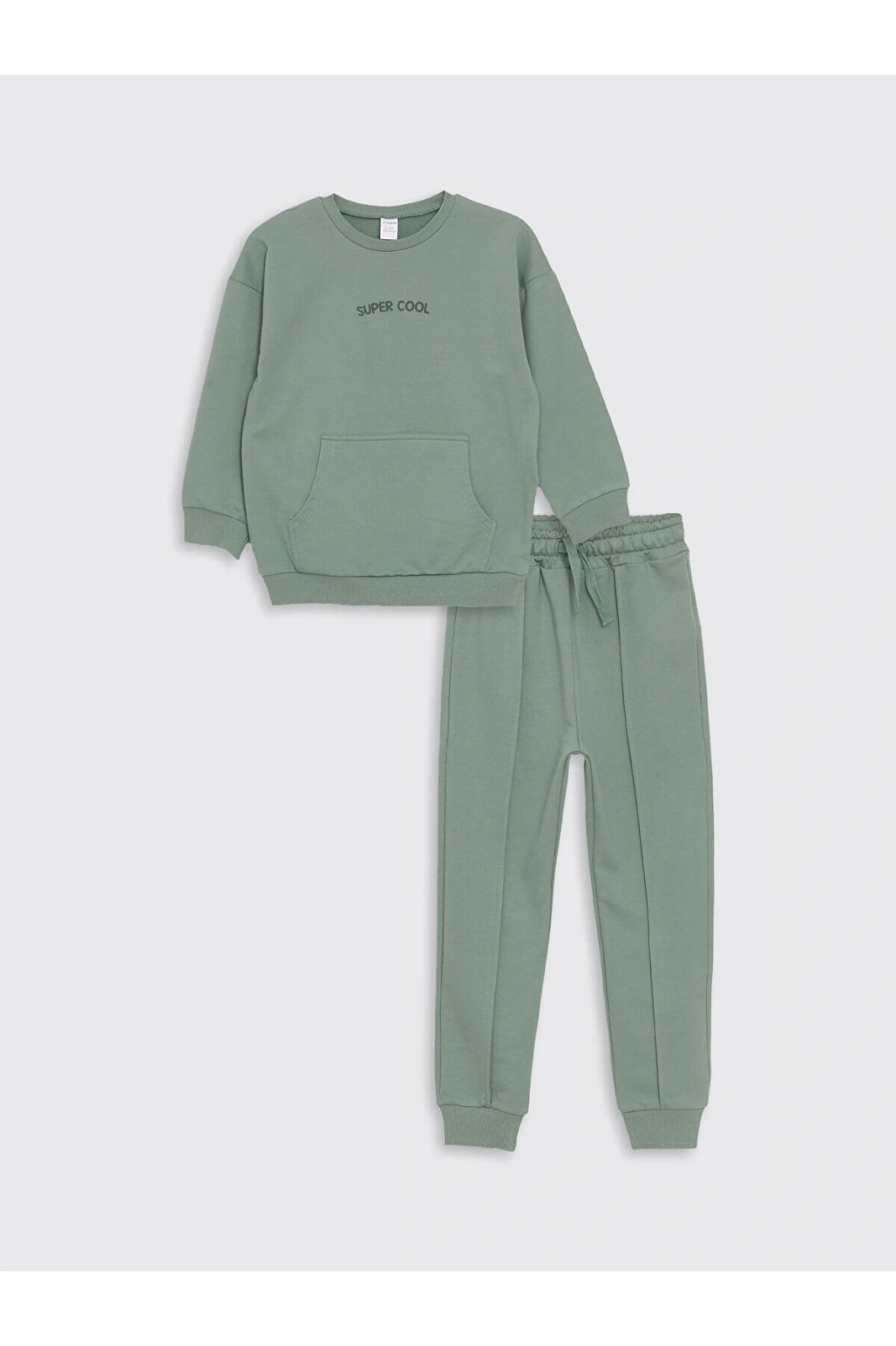 Lw - Bisiklet Yaka Uzun Kollu Basic Erkek Bebek Sweatshirt Ve Eşofman Alt 2li