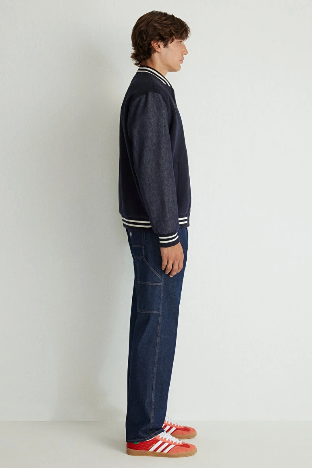 M BASKILI CEKET Gökyüzü Lacivert