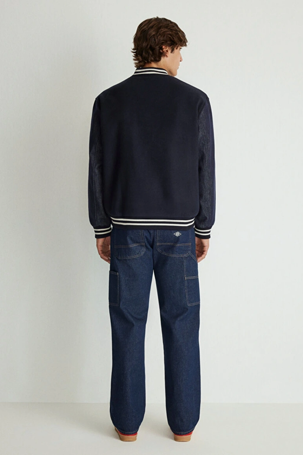 M BASKILI CEKET Gökyüzü Lacivert