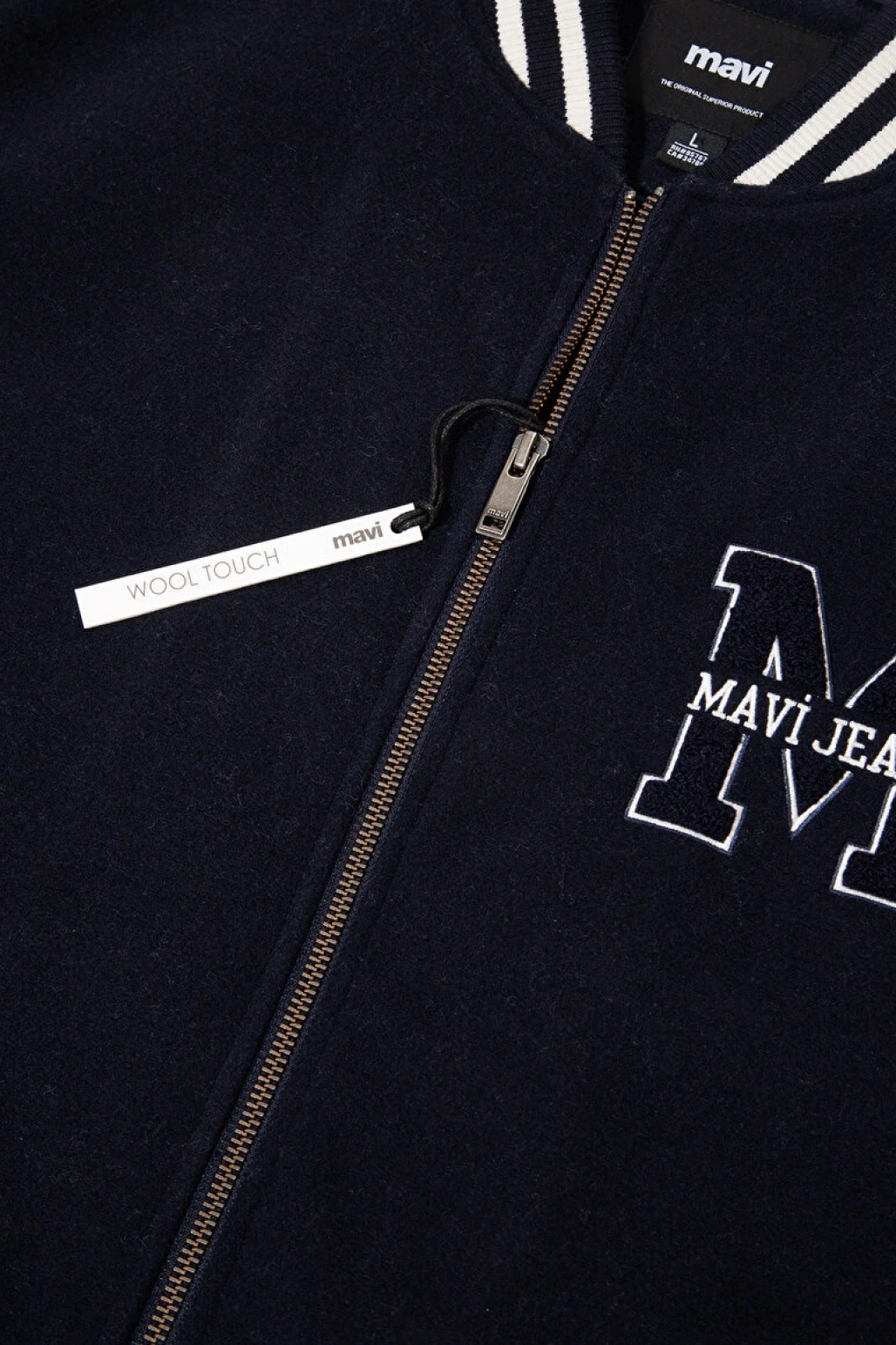 M BASKILI CEKET Gökyüzü Lacivert