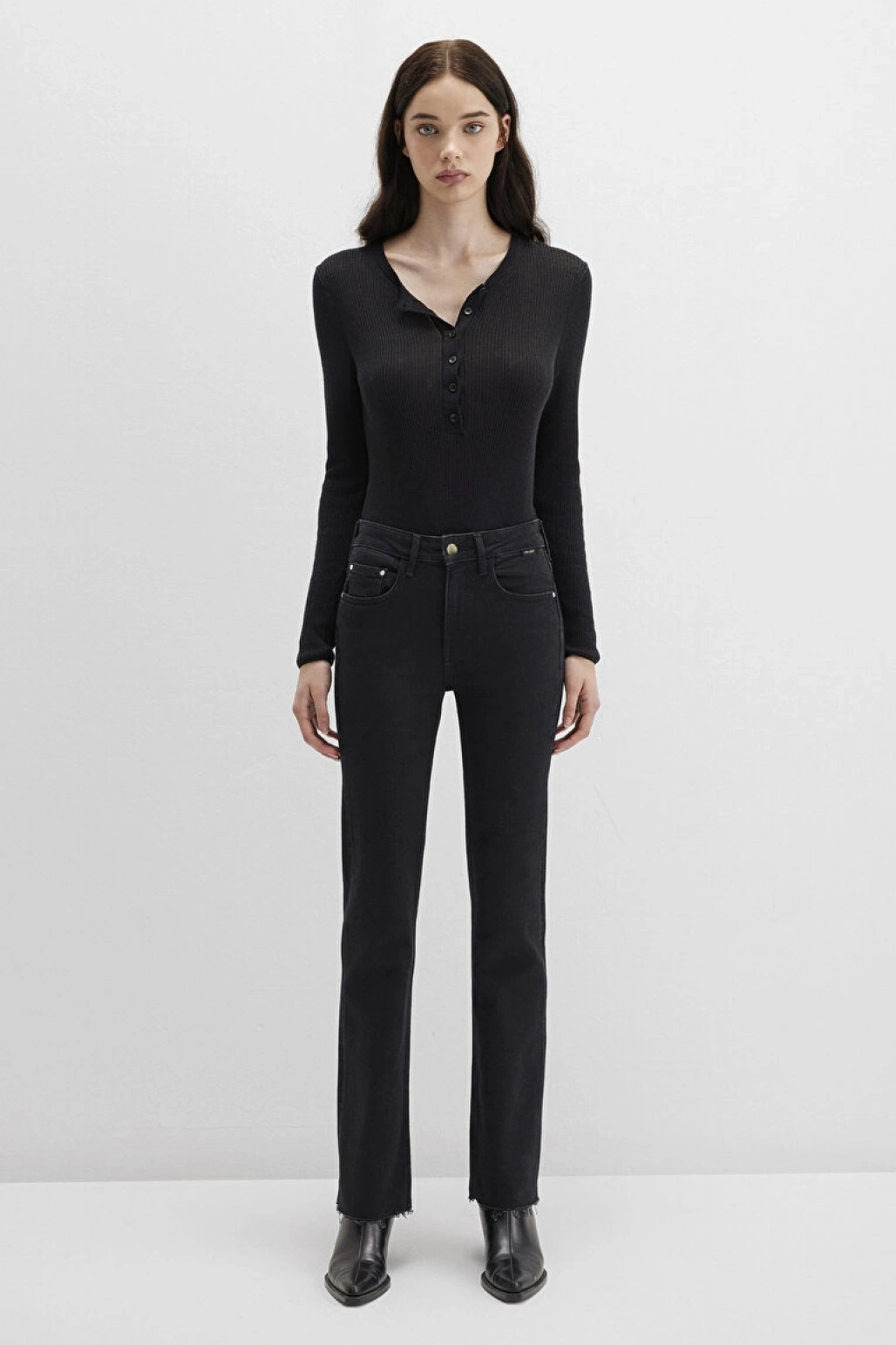 Maria Gold Premium Gri Smoke Jean Pantolon