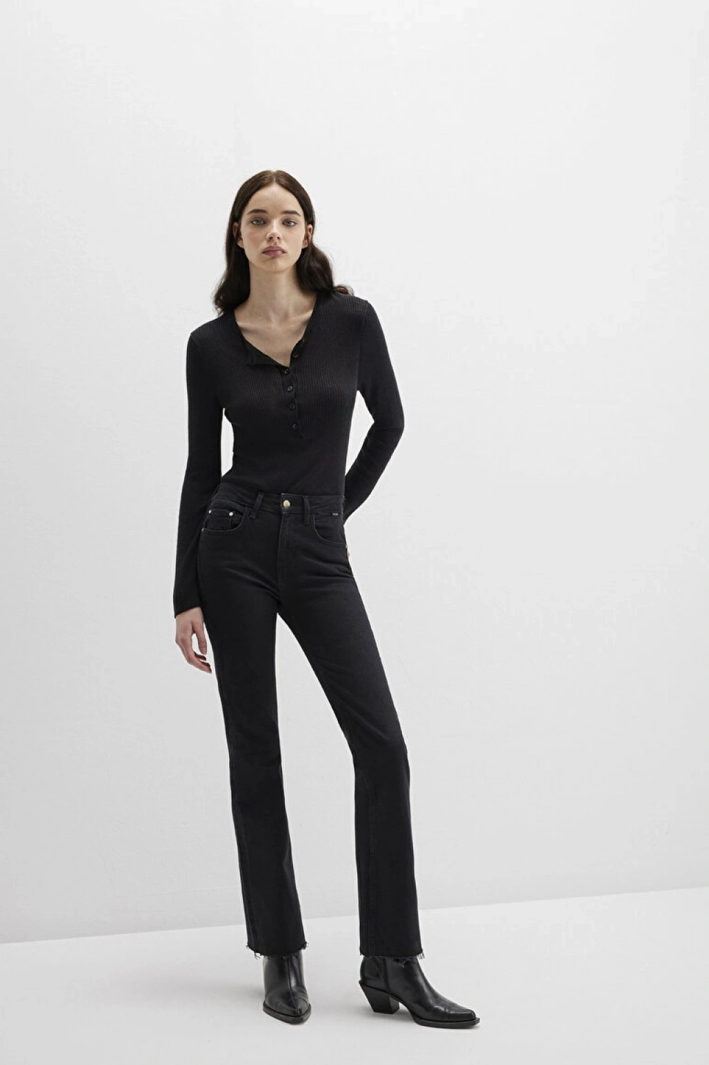 Maria Gold Premium Gri Smoke Jean Pantolon