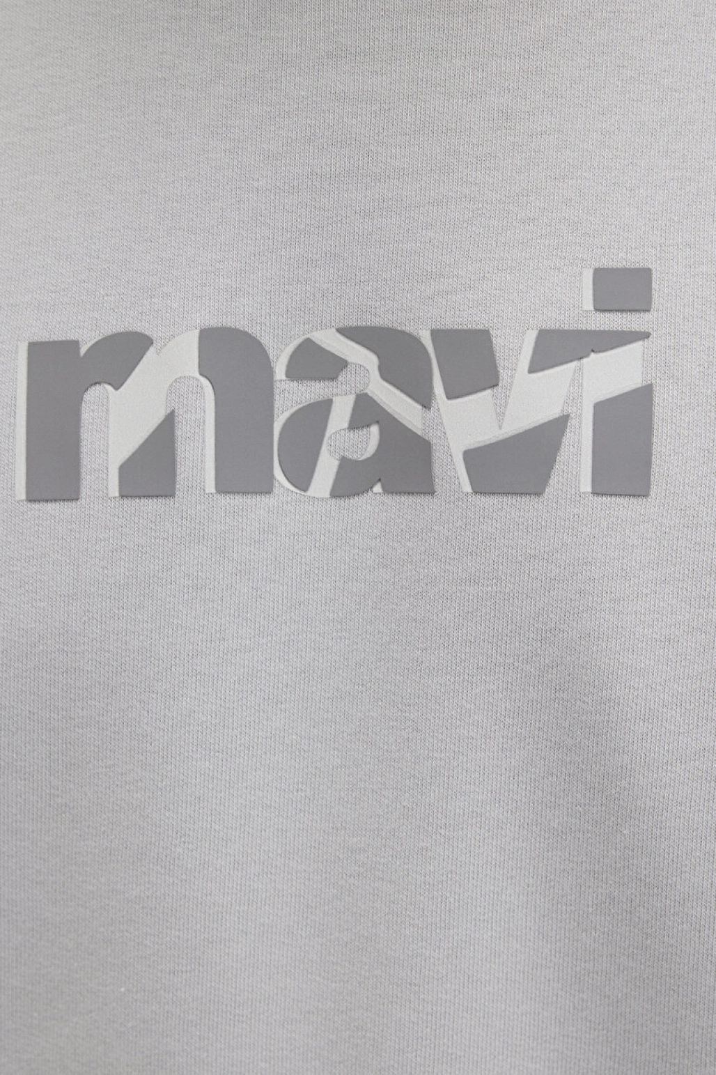 Mavi Baskılı Gri Sweatshirt