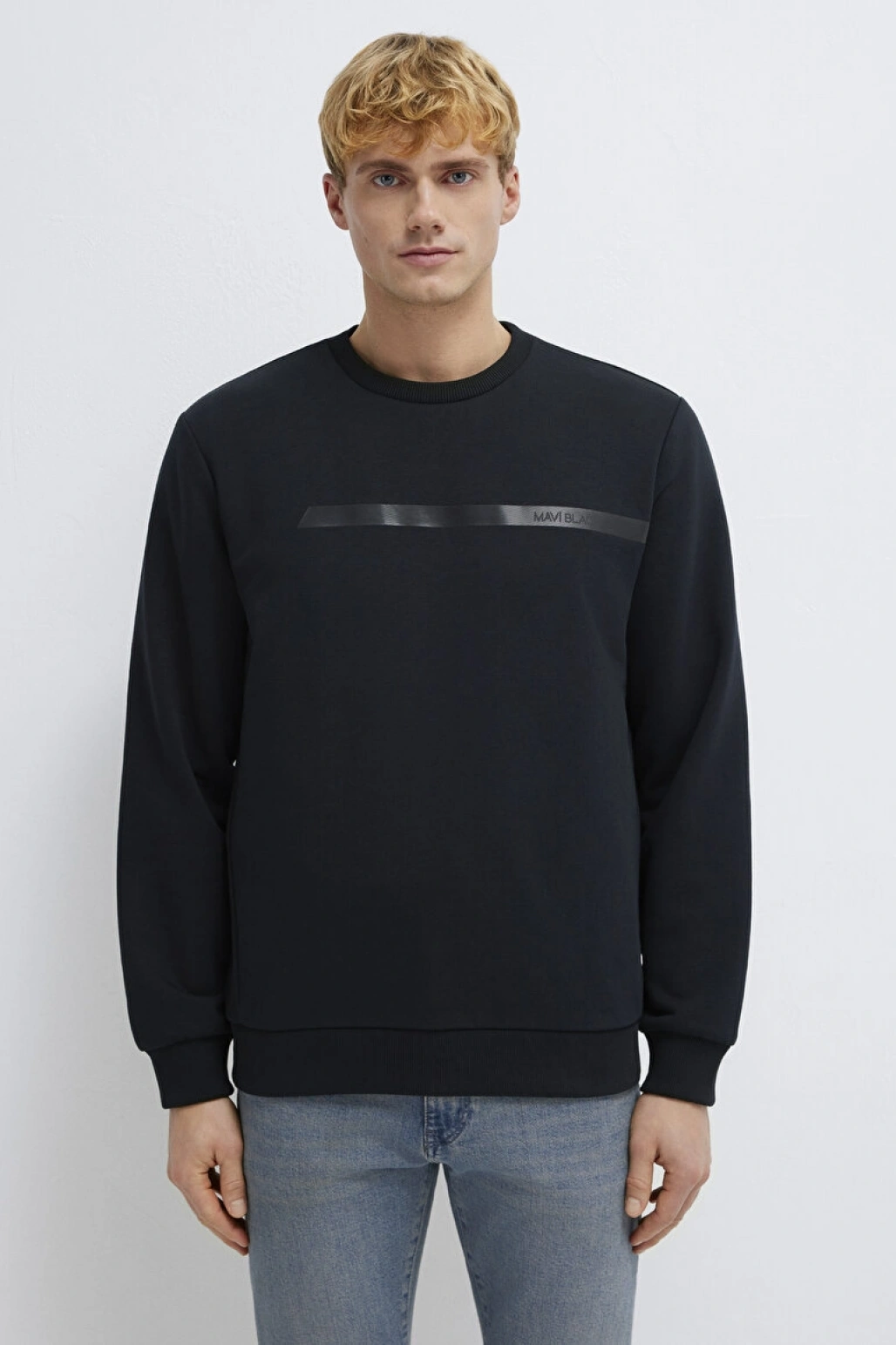 Mavi Black Bisiklet Yaka Siyah Sweatshirt
