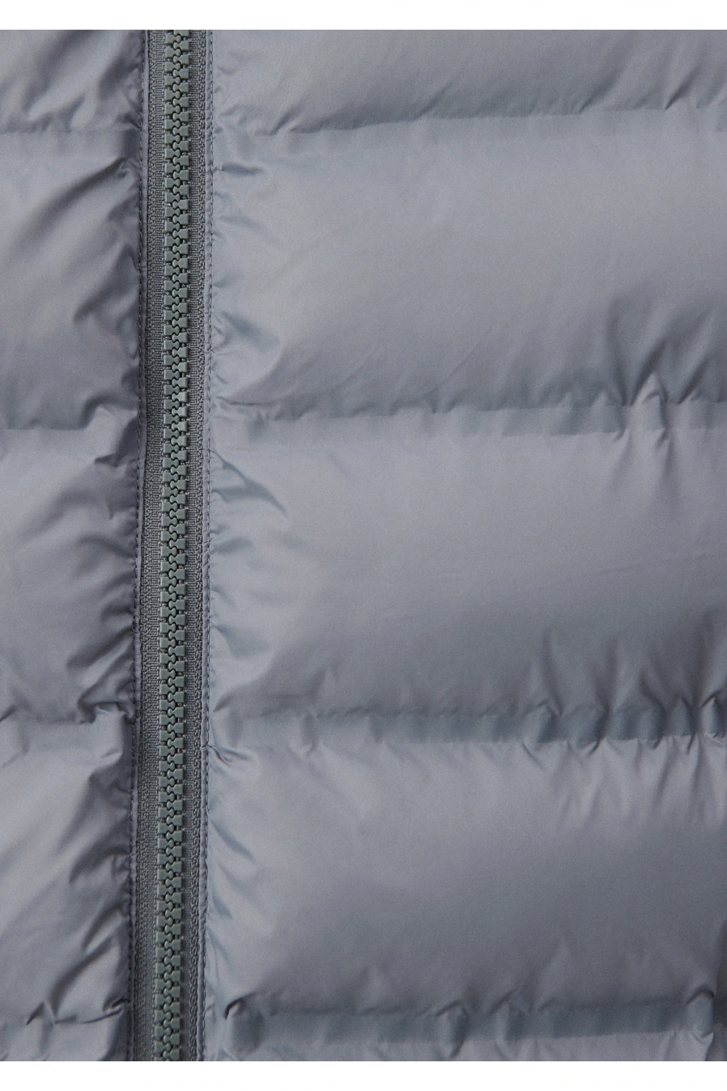 Mavi Dik Yaka Gri Şişme Mont