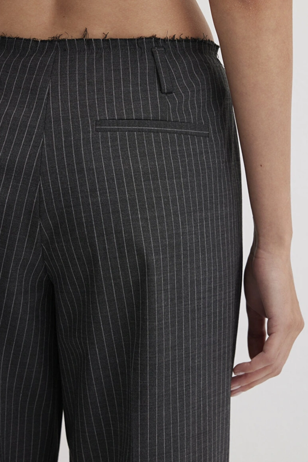 MAVİ EDITION Yün Karışımlı Çizgili Pantolon