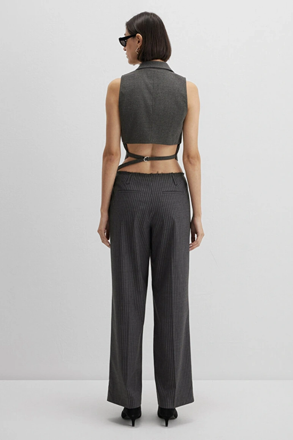 MAVİ EDITION Yün Karışımlı Çizgili Pantolon