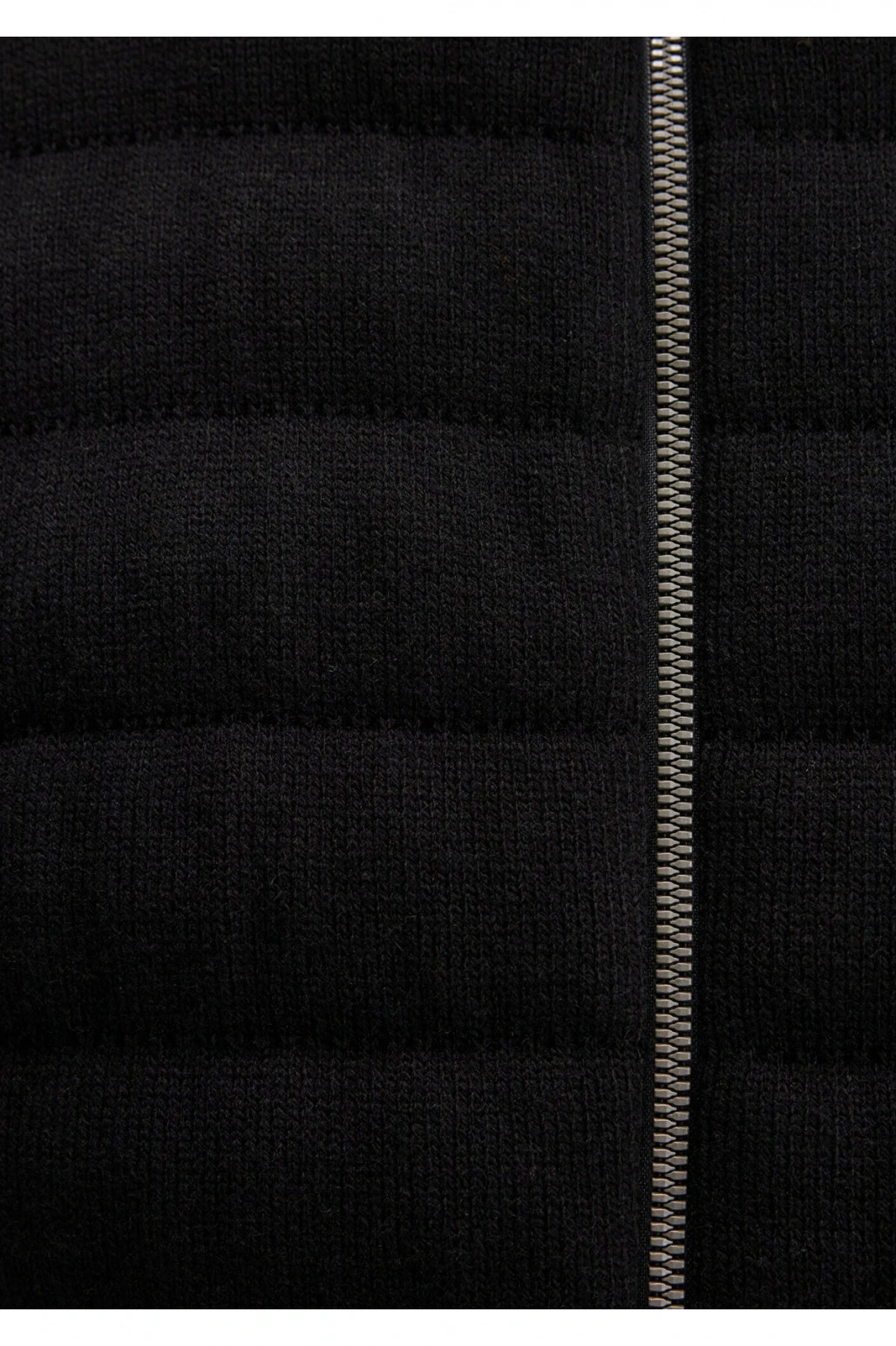 Mavi Fermuarlı Siyah Triko Hırka Slim Fit / Dar Kesim