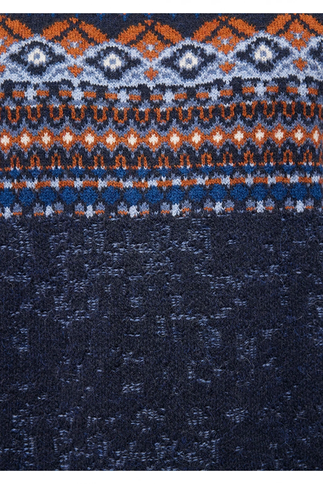 Mavi Jakarlı Lacivert Kazak Regular Fit / Normal Kesim